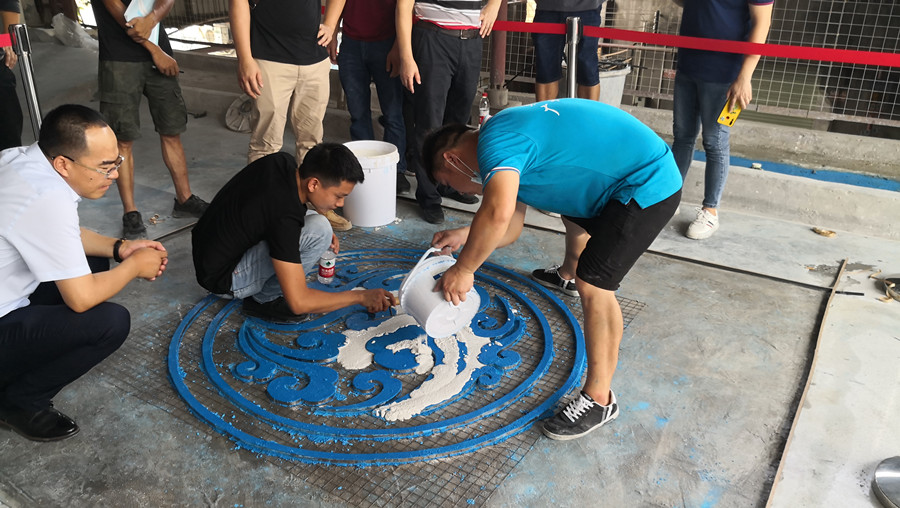 無機磨石白色部分澆筑 無機磨石白色部分澆筑