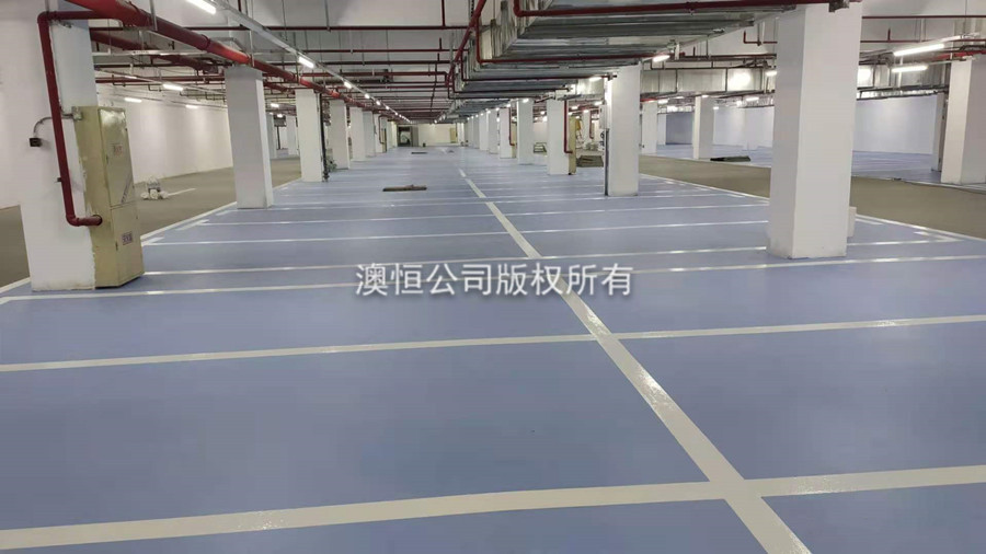 停車場藍色水泥基自流平 停車場藍色水泥基自流平